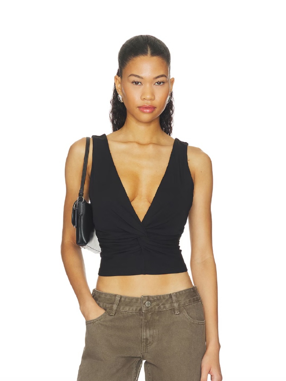 NWT With Jean Piper Top in black - size XS